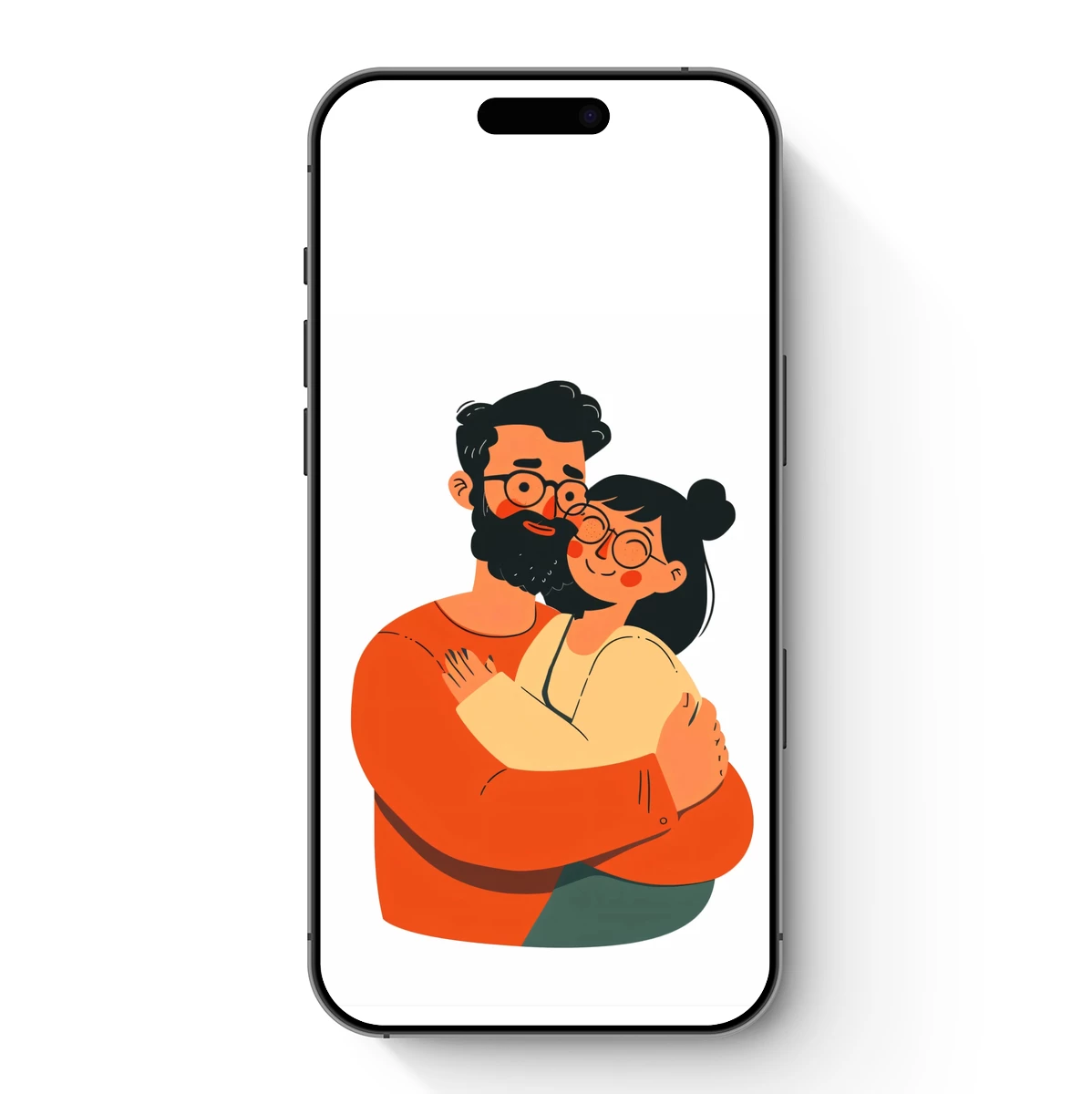 Embrace of Joy: Whimsical Cartoon Couple
