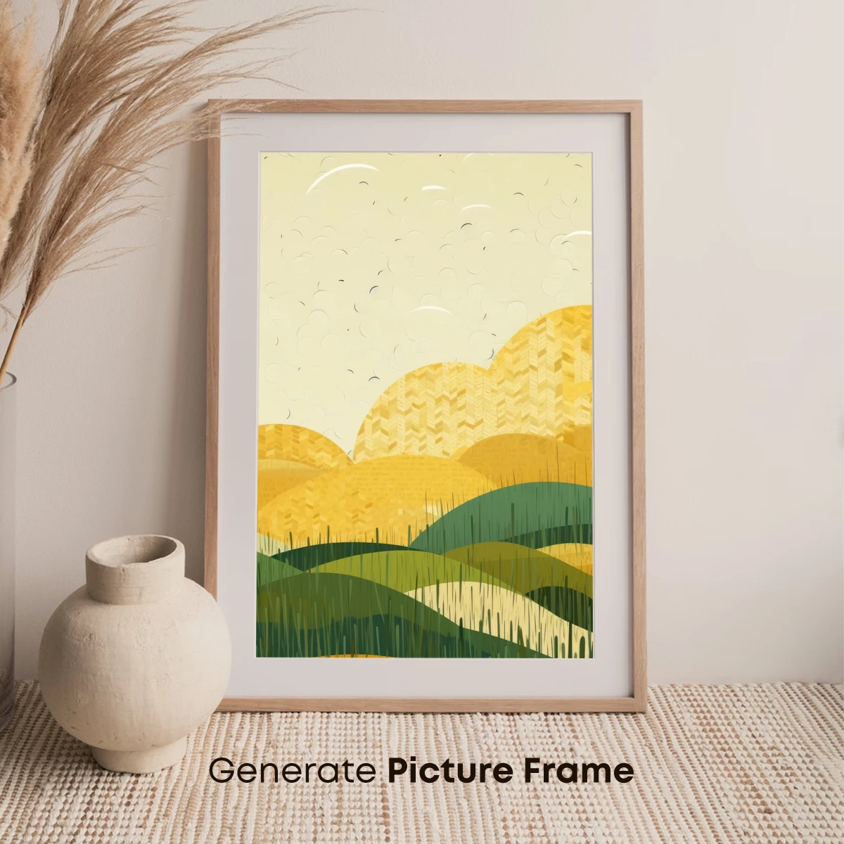 Harvest Waves: Geometric Landscape Art - Image 7