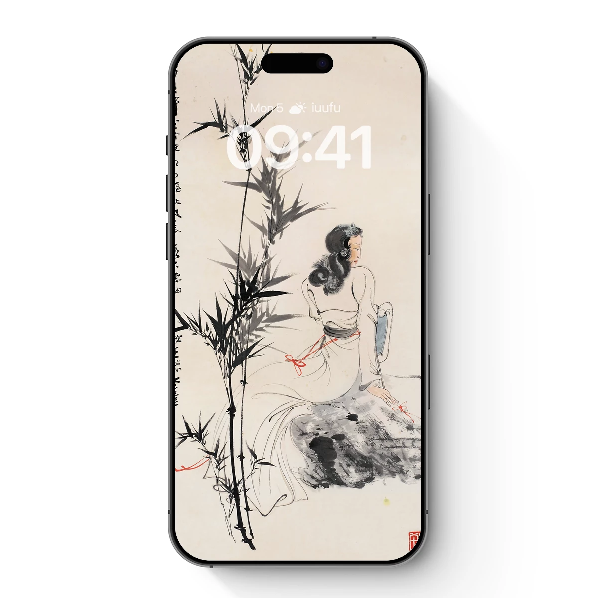 Elegant Bamboo Reverie: A Poetic Figure in Monochrome