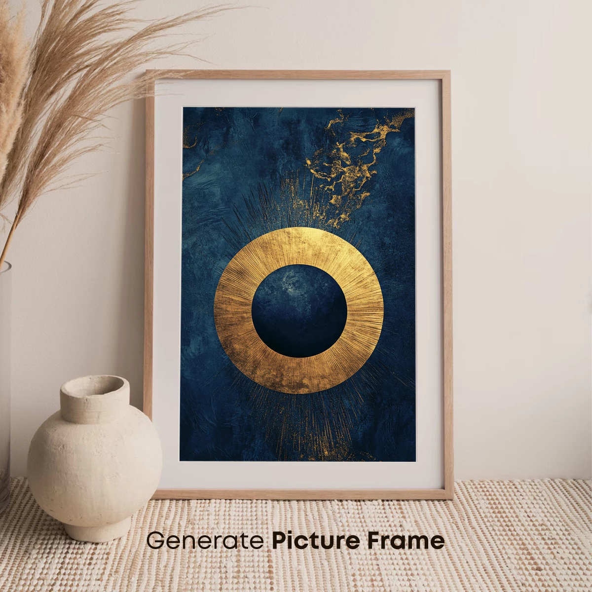 Golden Eclipse on Midnight Canvas - Image 7