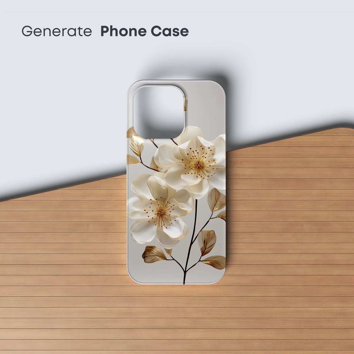 Elegant Golden Blossoms: A Symphony of Cream and Gold - Image 3