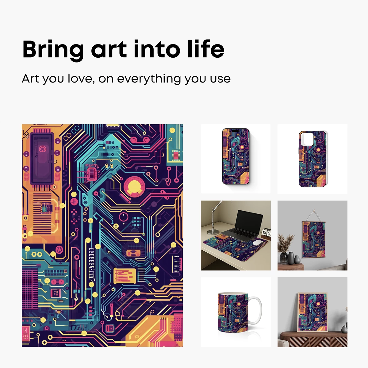 Vibrant Circuit Symphony: A Cyber-Art Odyssey - Image 2