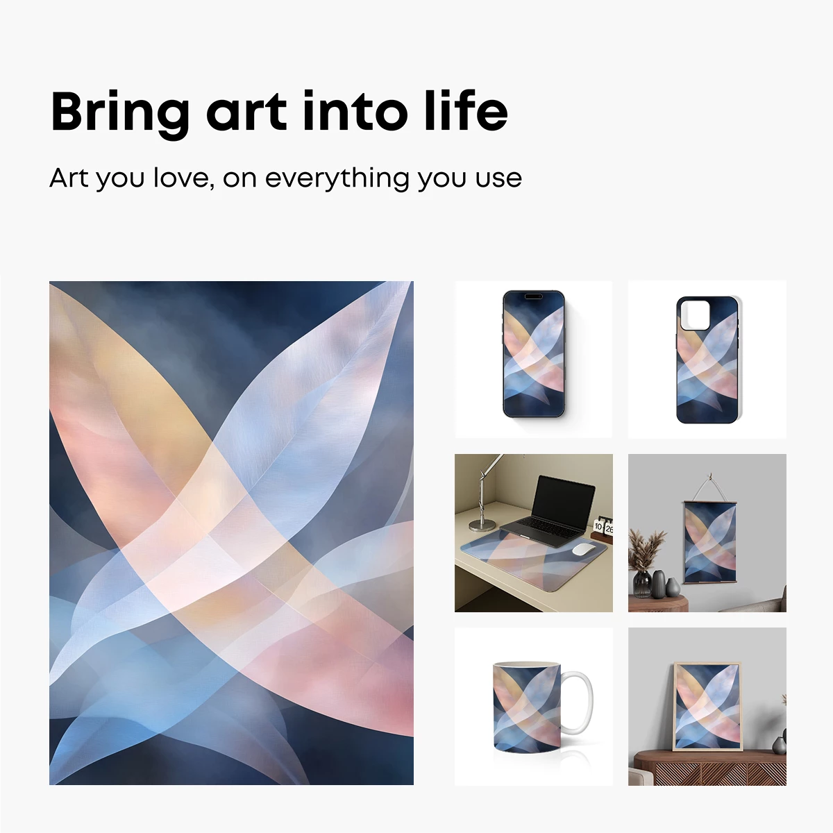 Ethereal Feather Dance: Abstract Flow