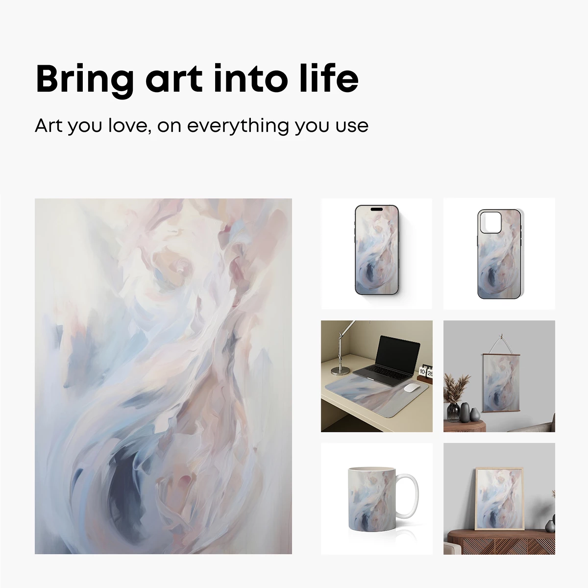 Ethereal Whispers: Abstract Flow in Pastel Hues - Image 2