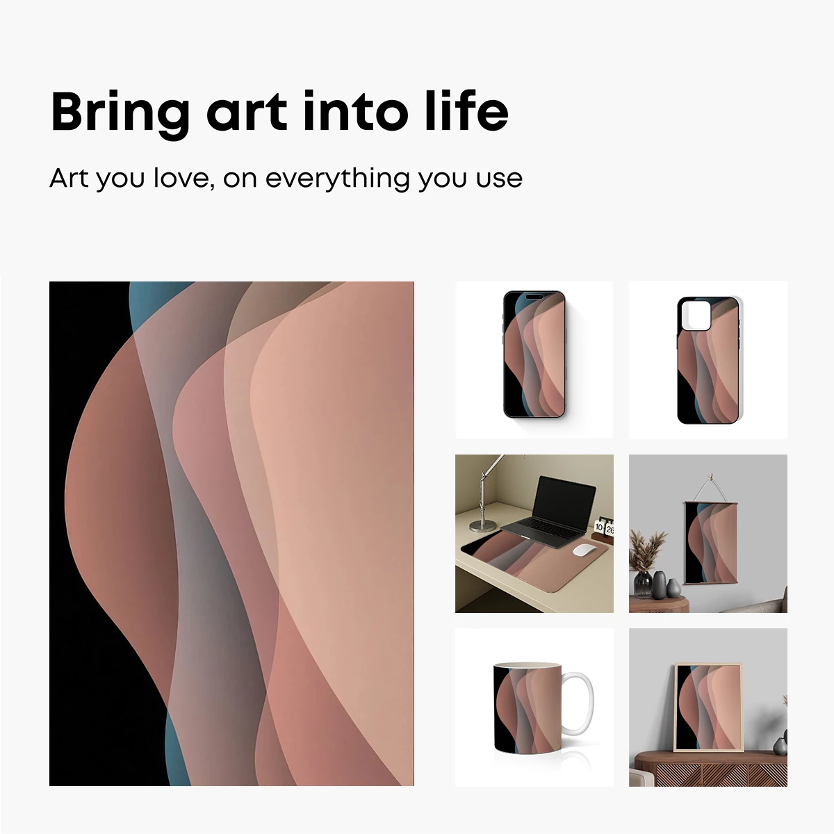 Fluid Elegance: Abstract Curves in Pastel Harmony