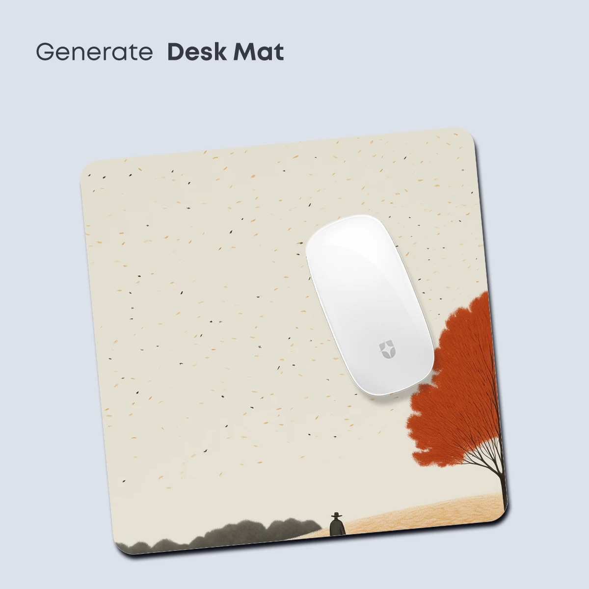 Autumn Solitude: Lone Figure Under a Scarlet Tree - Image 4