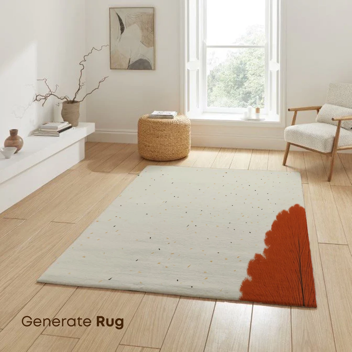 Autumn Solitude: Lone Figure Under a Scarlet Tree - Image 6