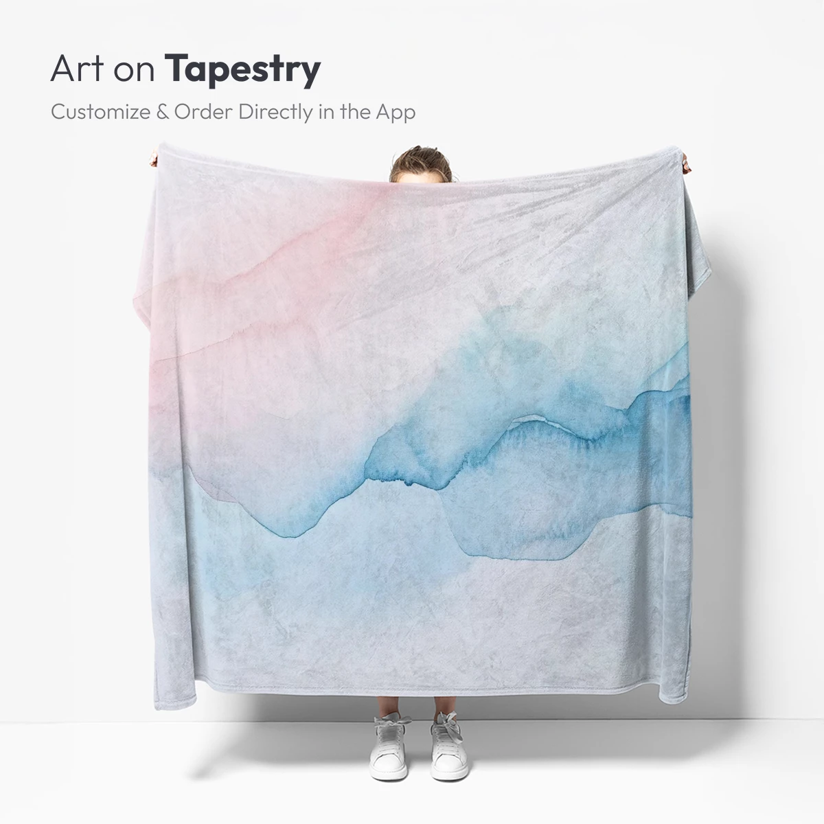 Ethereal Watercolor Waves: Pink and Blue Fusion - Image 4