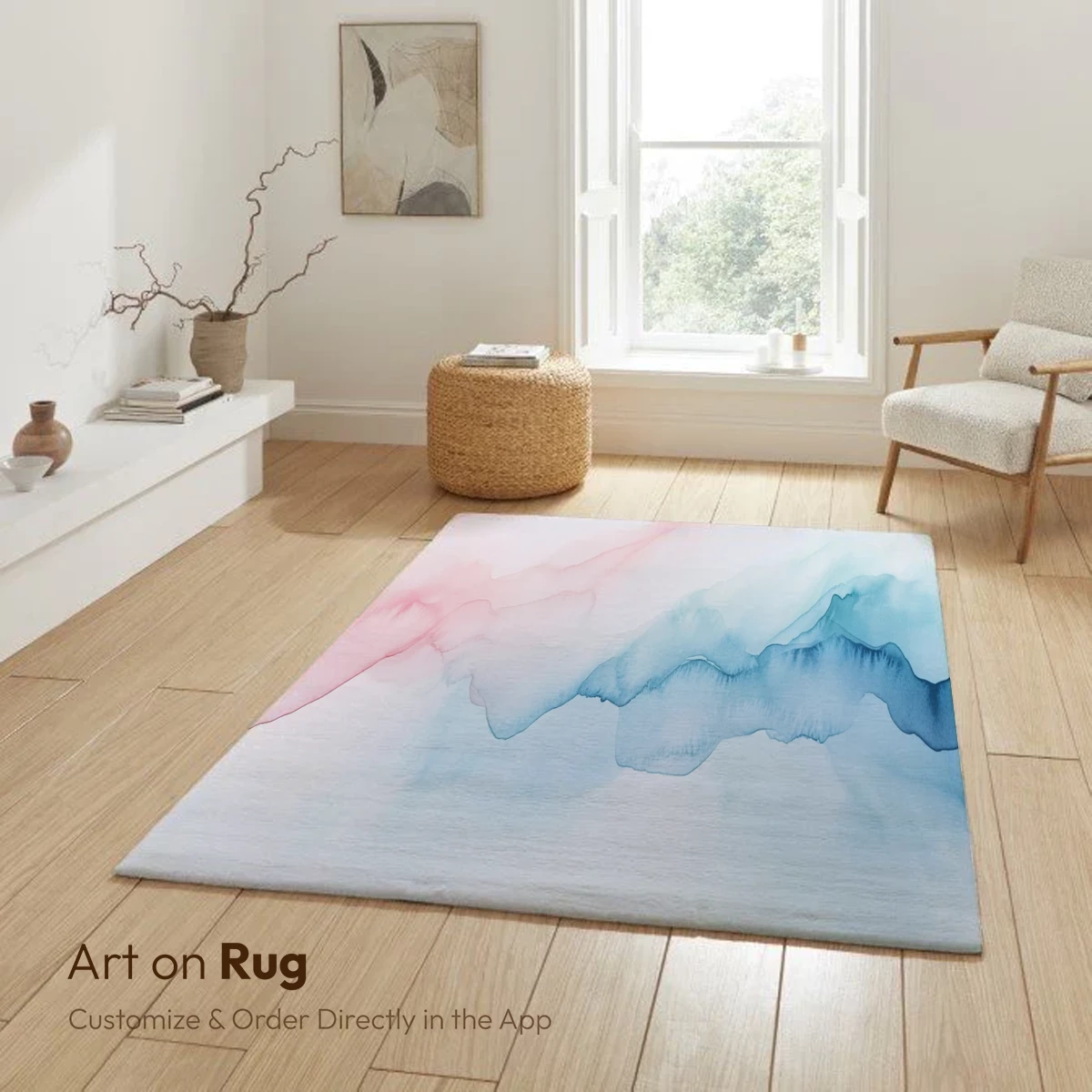 Ethereal Watercolor Waves: Pink and Blue Fusion - Image 5