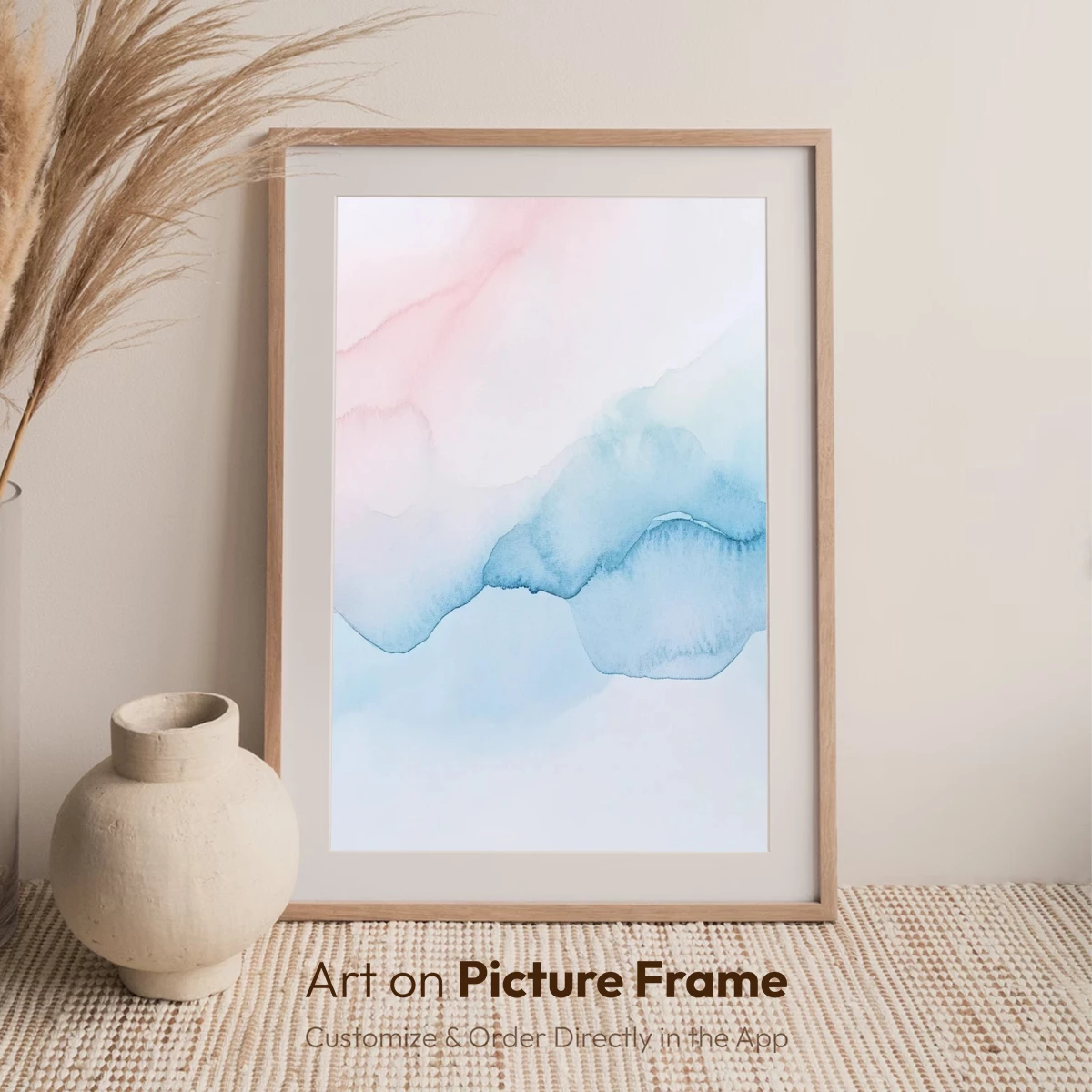 Ethereal Watercolor Waves: Pink and Blue Fusion - Image 6