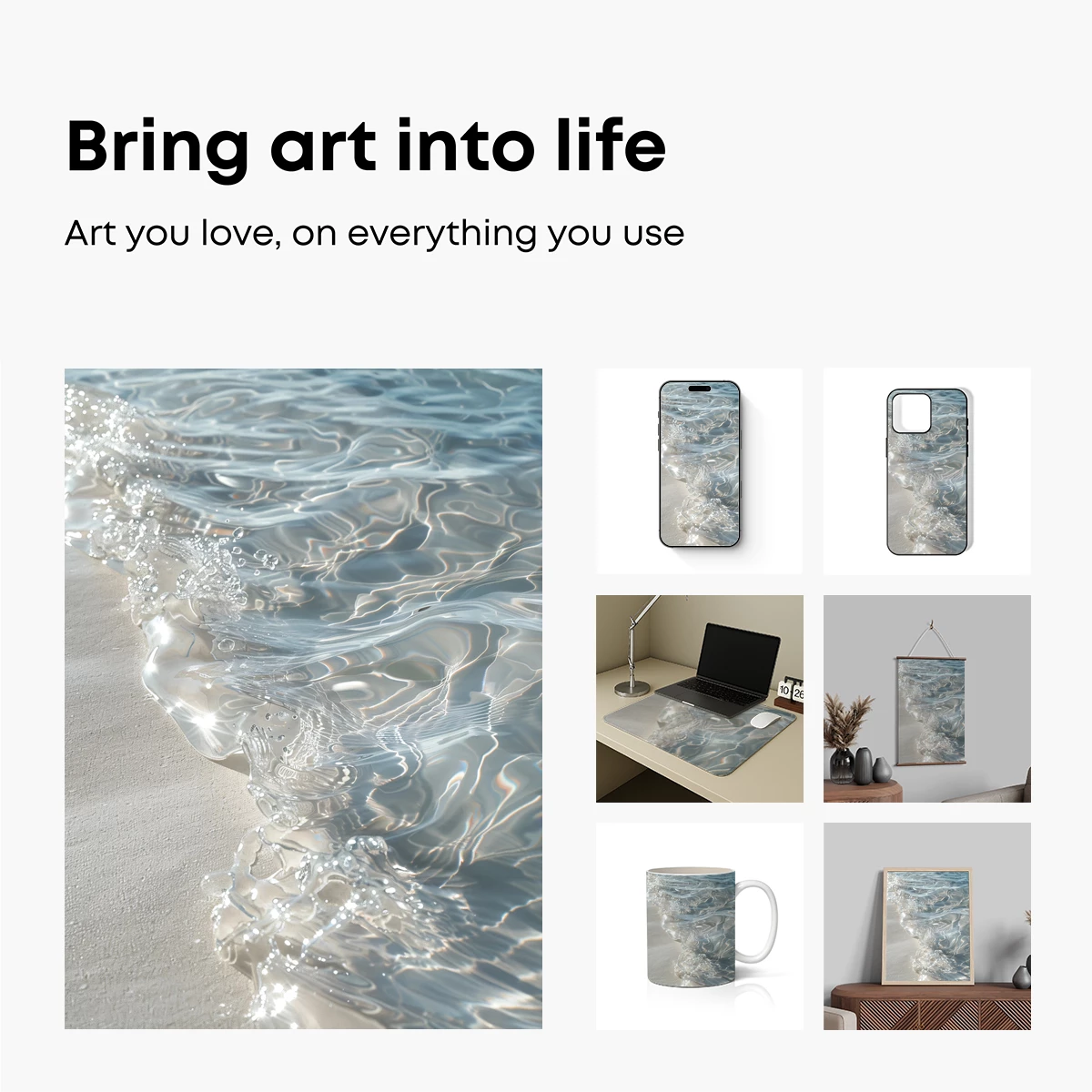 Crystal Waves: Sunlit Water's Dance on Sand - Image 2