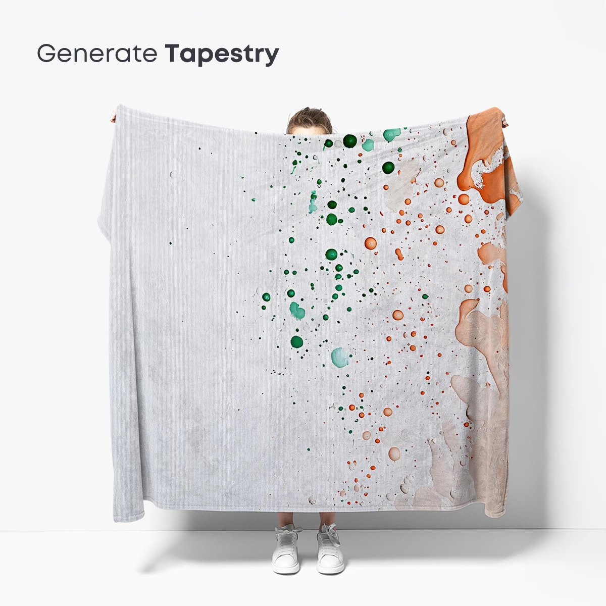 Abstract Splash: Green and Coral Dots Merge - Image 5