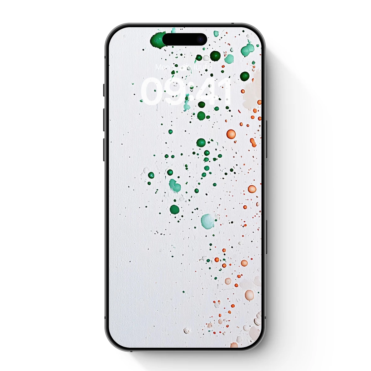 Abstract Splash: Green and Coral Dots Merge
