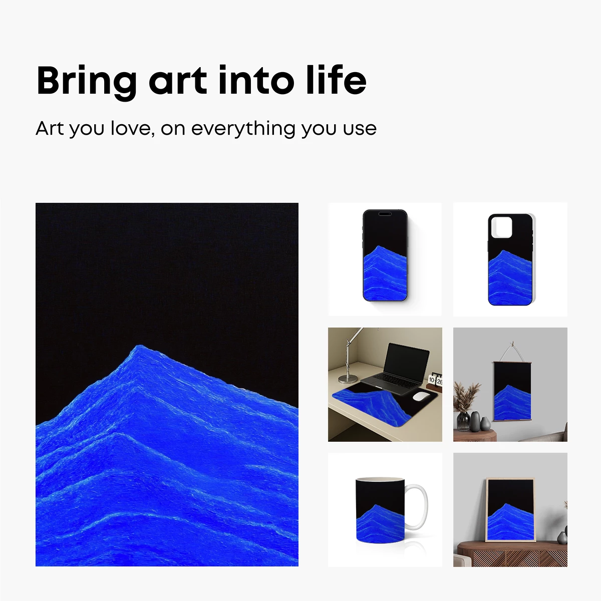 Cerulean Peak: A Monochromatic Mountain Odyssey - Image 2