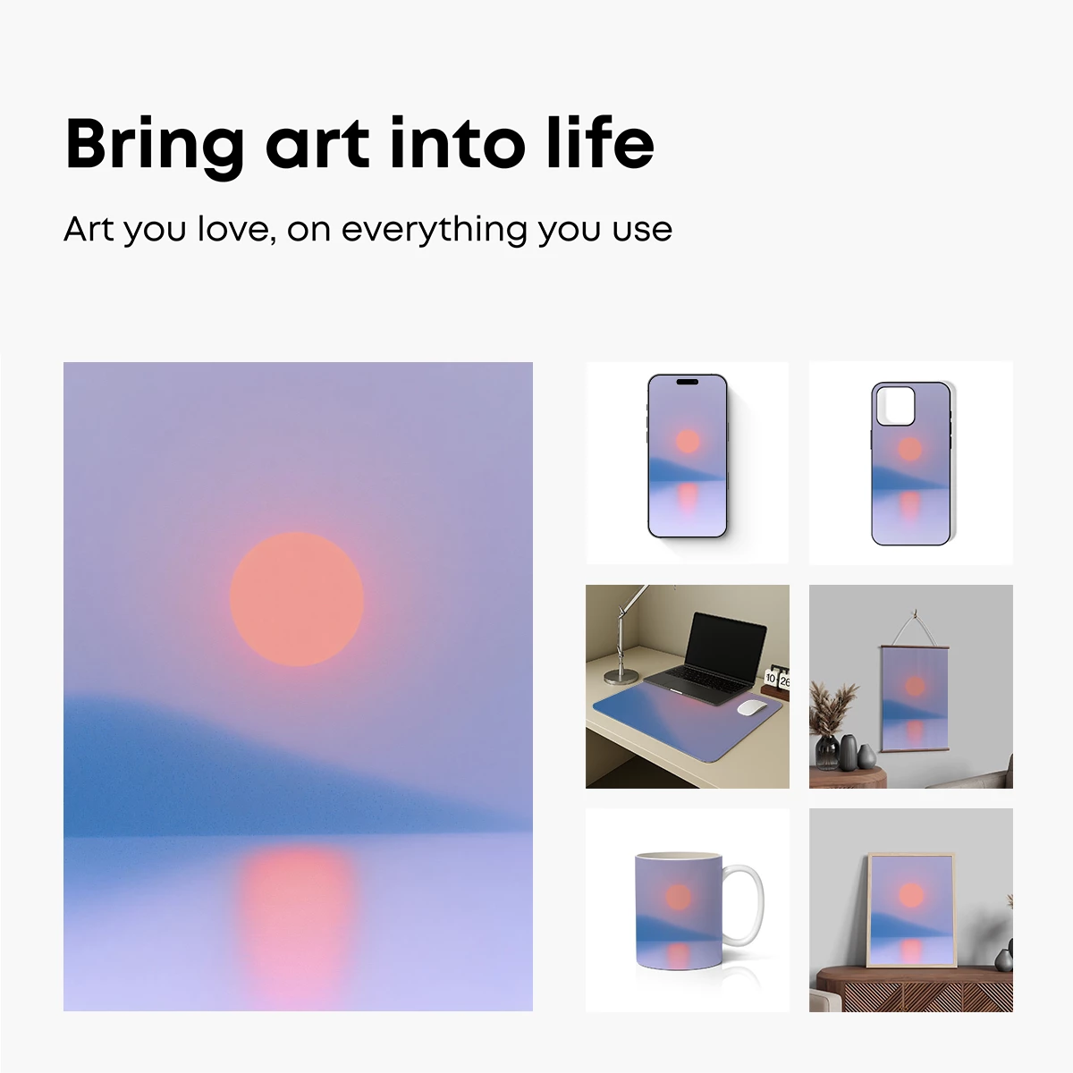 Ethereal Sunset Reflection: A Minimalist Odyssey - Image 2