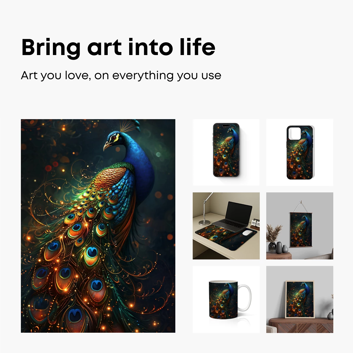 Enchanted Peacock: A Symphony of Feathers and Light - Image 2