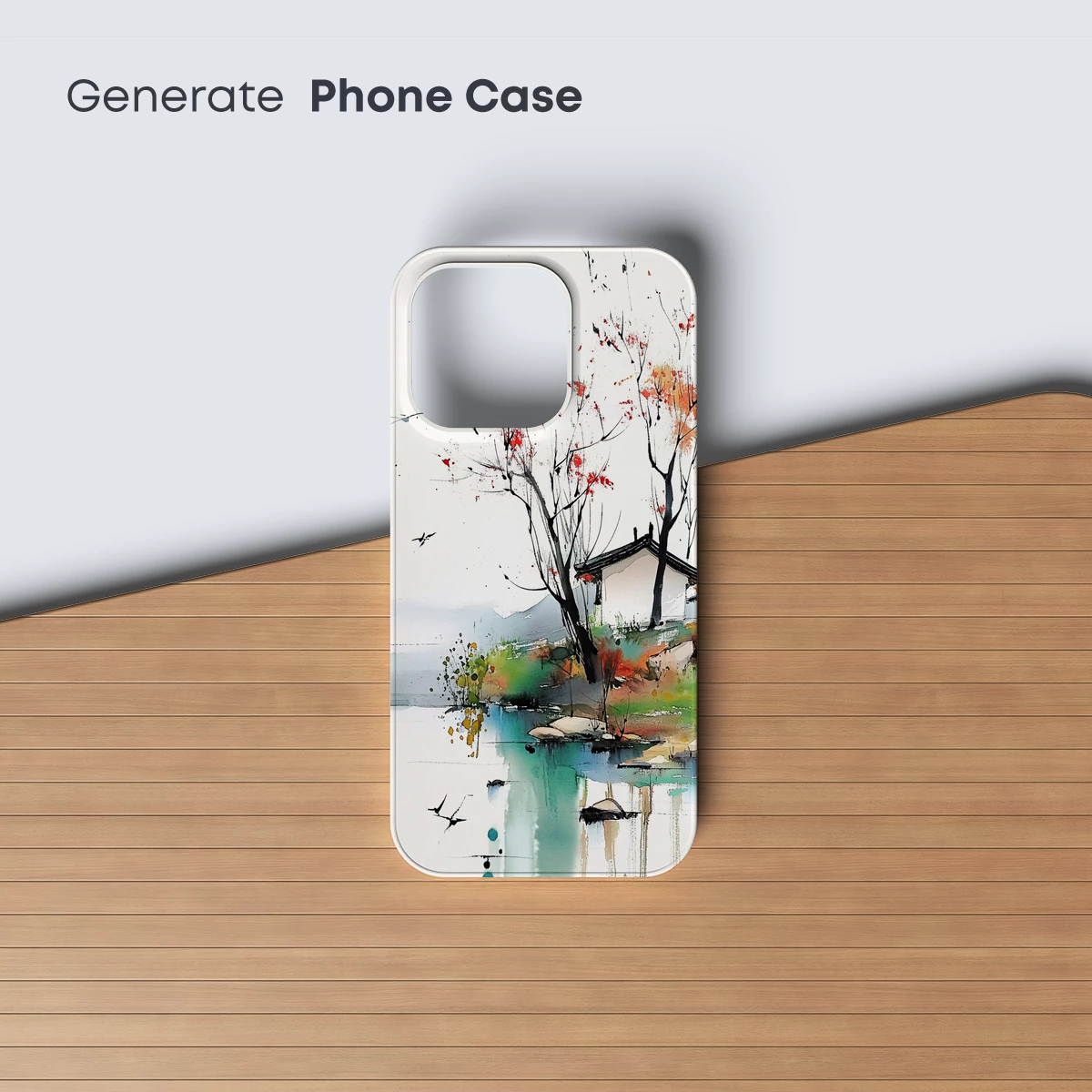 Autumnal Serenity: Ink and Watercolor Harmony - Image 3