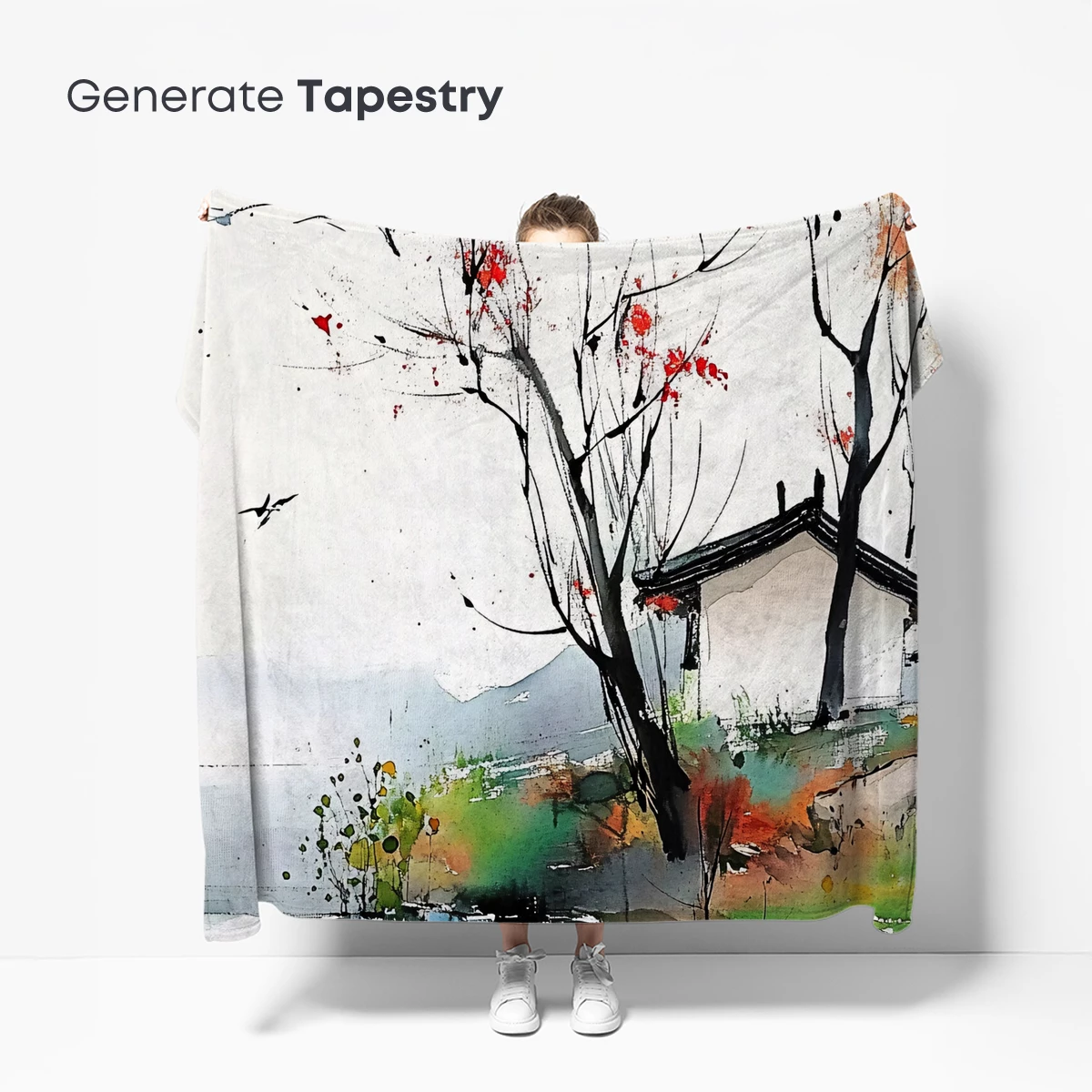 Autumnal Serenity: Ink and Watercolor Harmony - Image 5