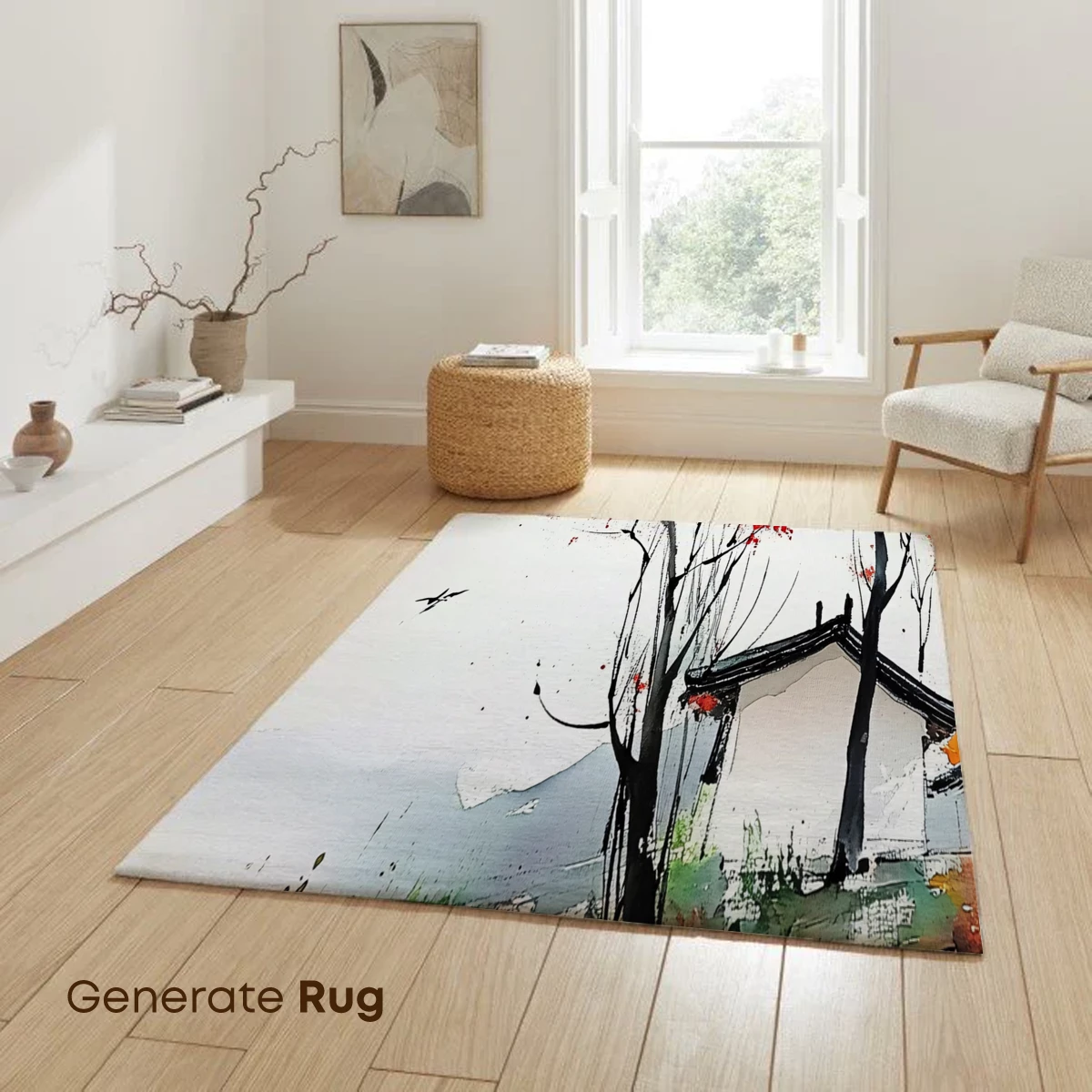 Autumnal Serenity: Ink and Watercolor Harmony - Image 6