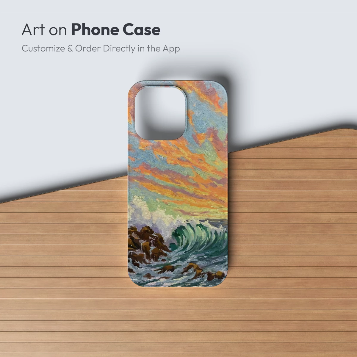 Crimson Sunset Waves: Impressionist Ocean Drama - Image 3