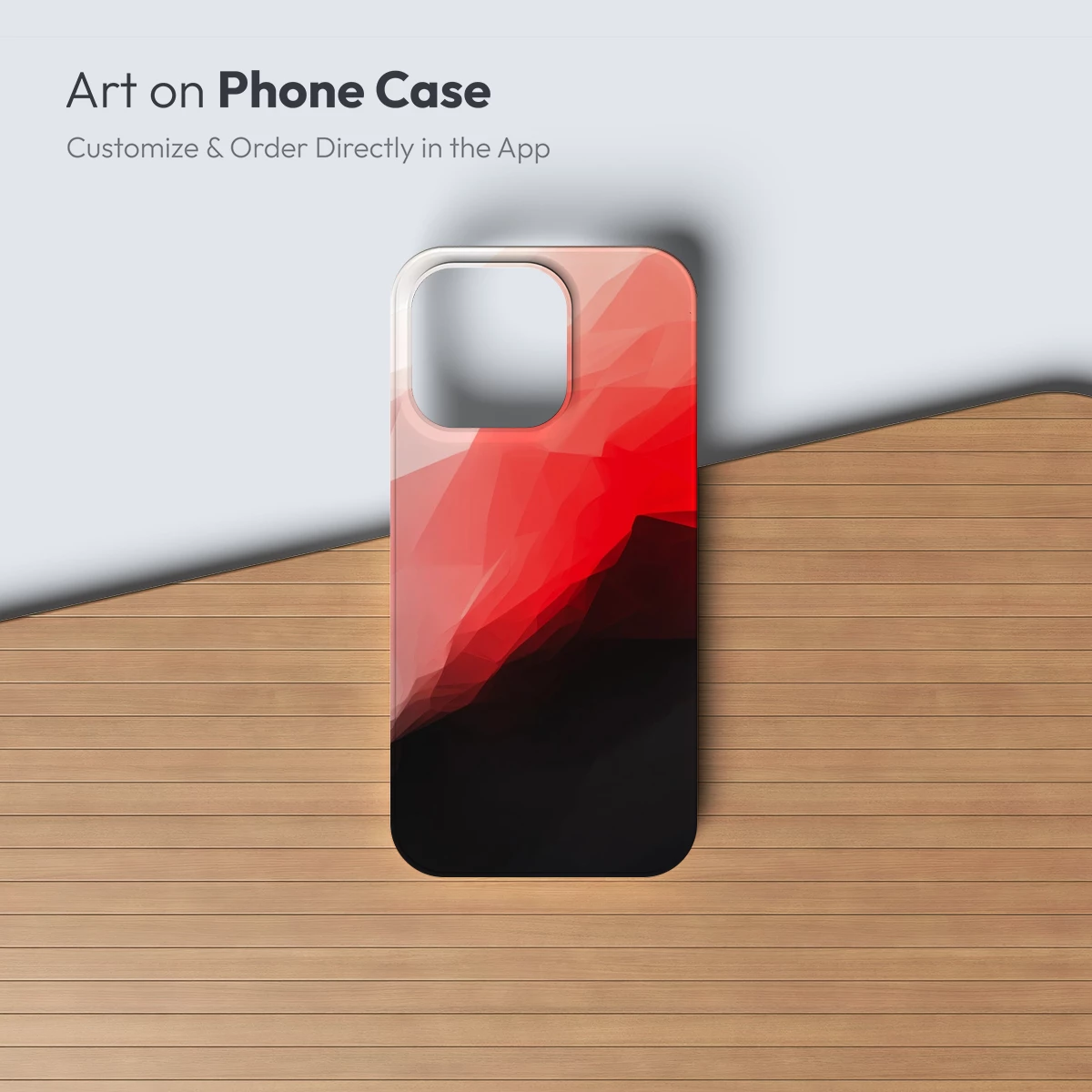 Geometric Dawn: Red and White Polygonal Fusion - Image 3
