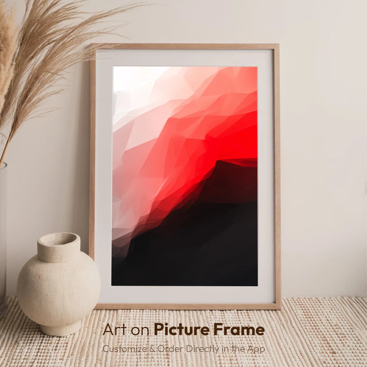 Geometric Dawn: Red and White Polygonal Fusion - Image 7
