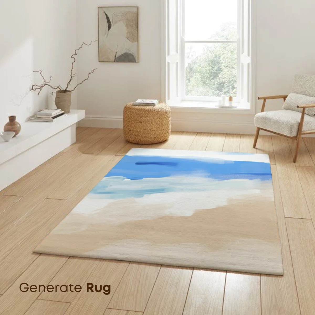 Abstract Coastal Serenity: Brushstroke Beachscape - Image 6