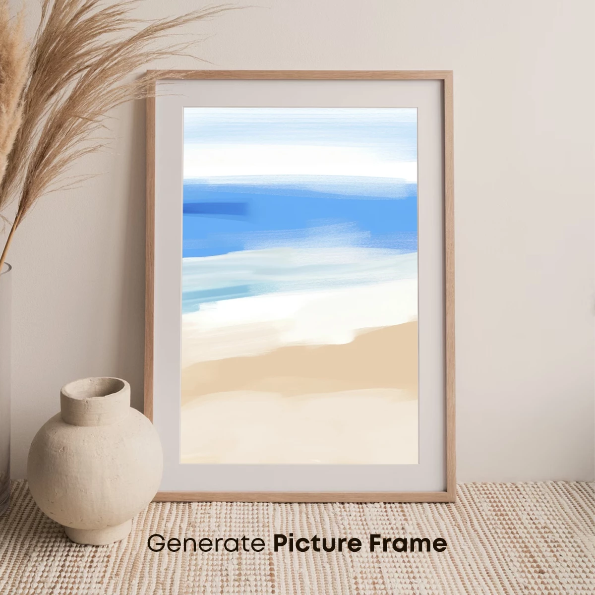 Abstract Coastal Serenity: Brushstroke Beachscape - Image 7