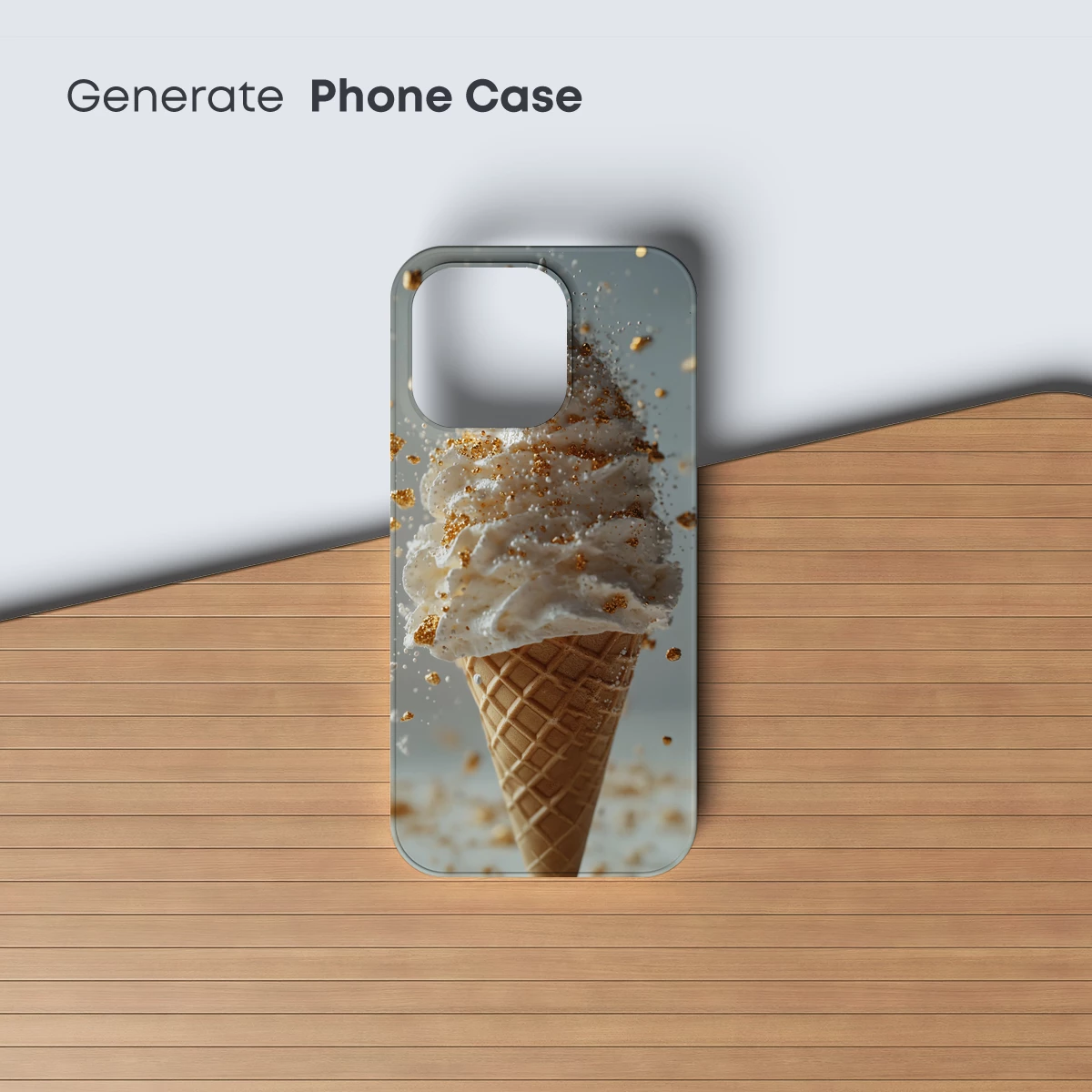 Golden Swirls Ice Cream Cone Art - Image 3