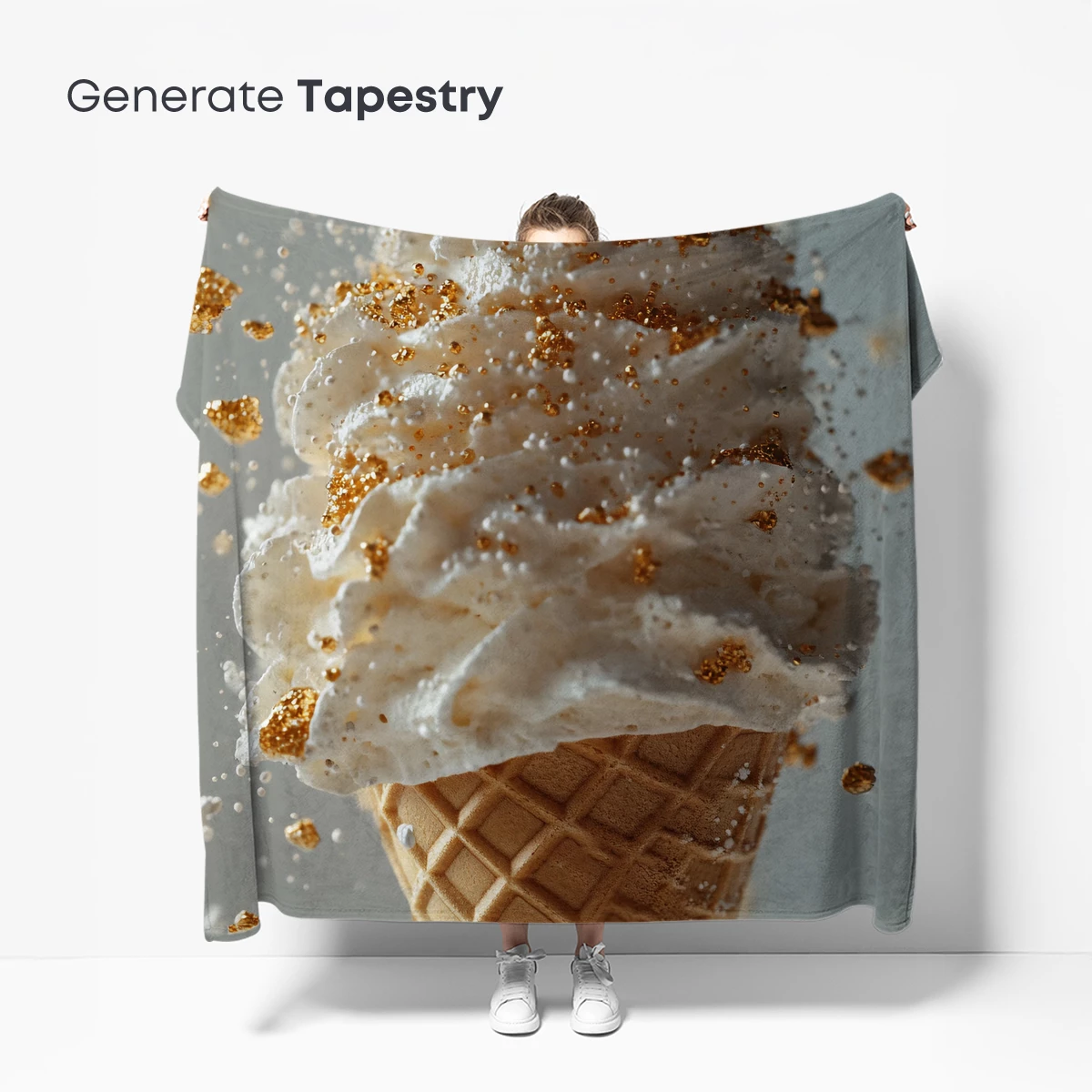 Golden Swirls Ice Cream Cone Art - Image 5