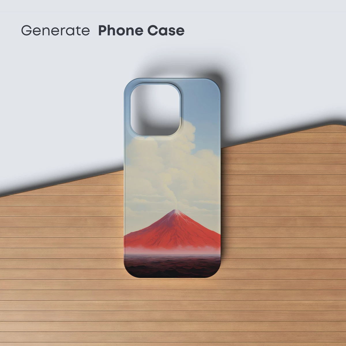 Crimson Volcano Eruption: Surreal Landscape Art - Image 3