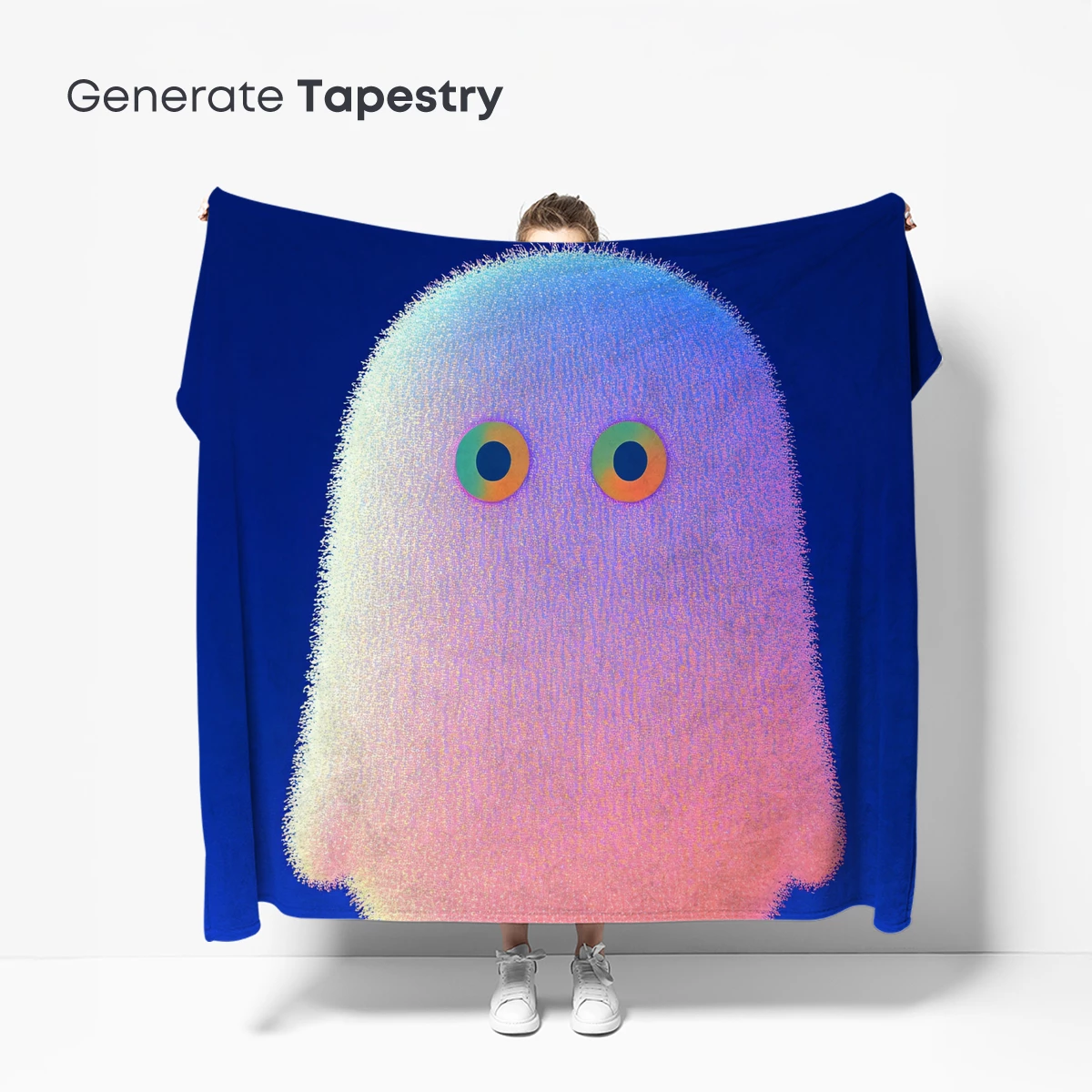 Fuzzy Ghost in Neon Glow - Image 5