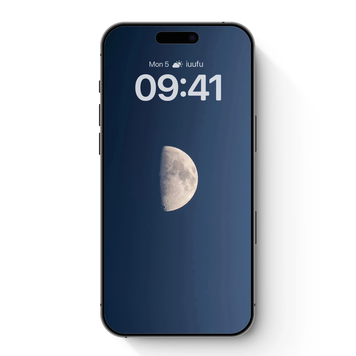 Luminous Half-Moon in Midnight Sky