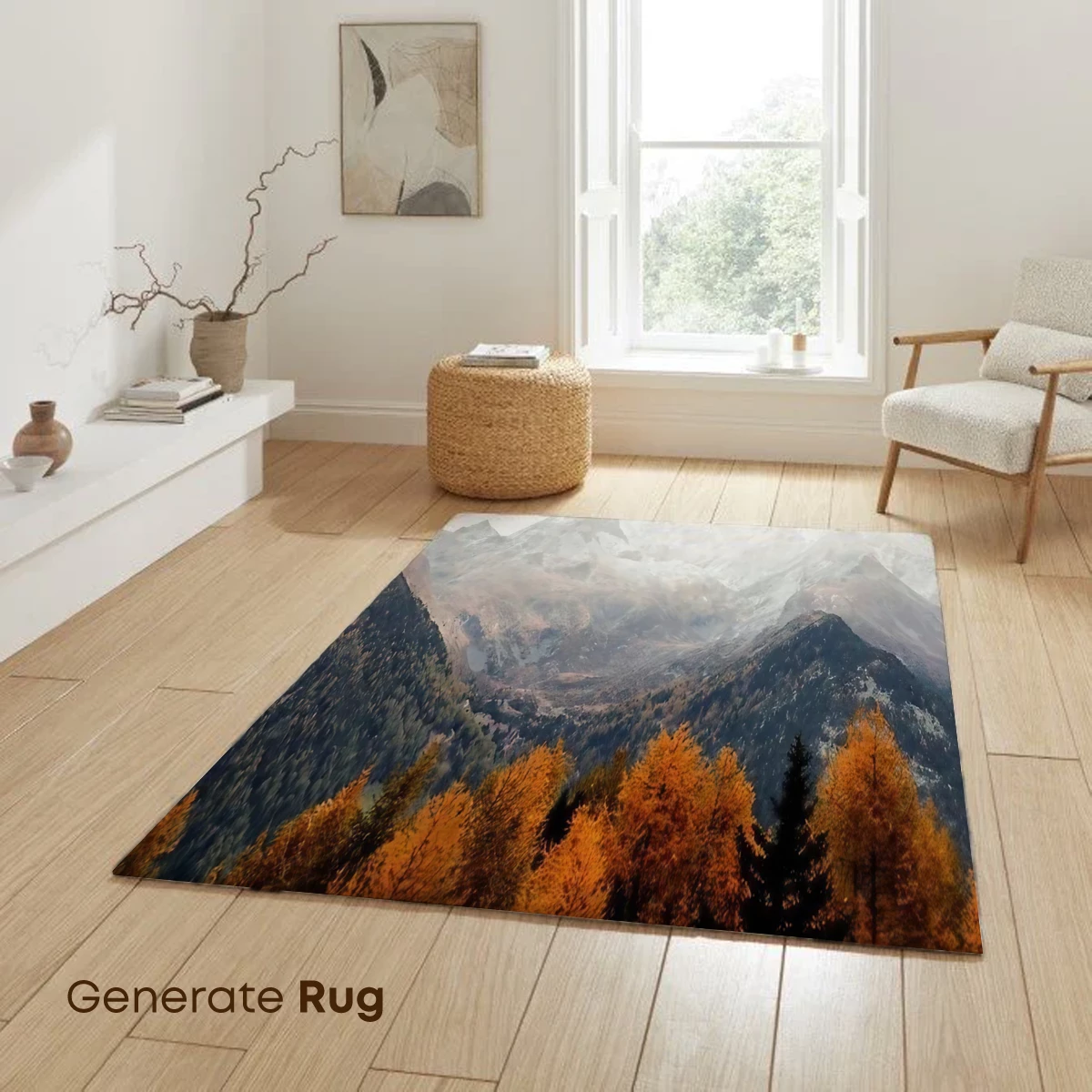 Autumnal Peaks: Golden Forest Meets Snow-Capped Mountains - Image 6