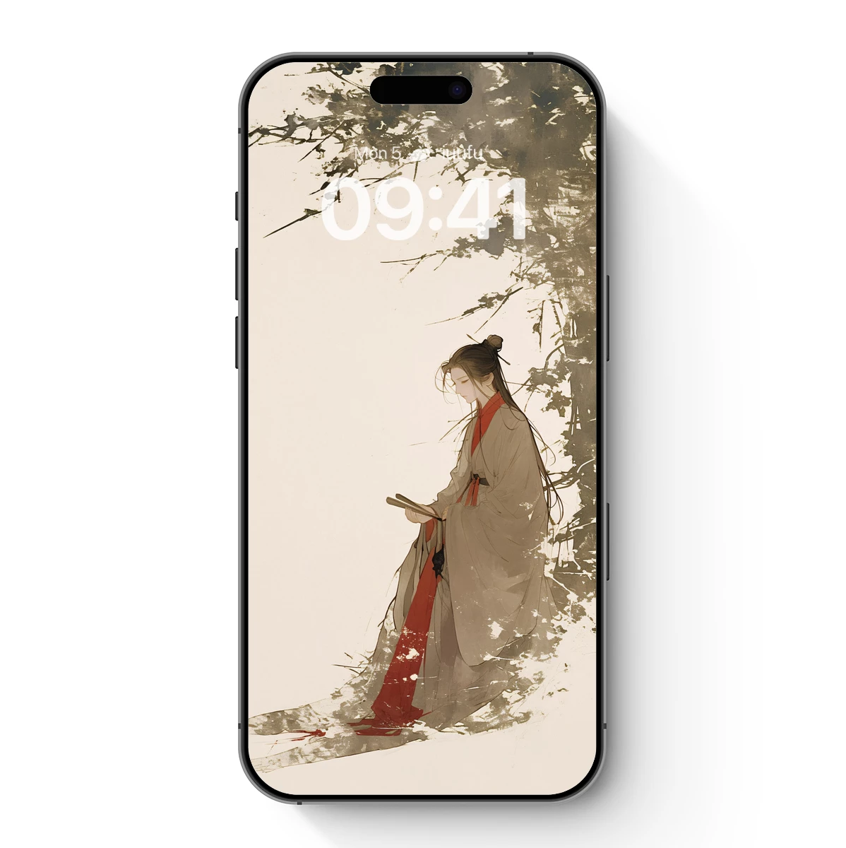 Elegant Scholar Under the Ink-Painted Tree