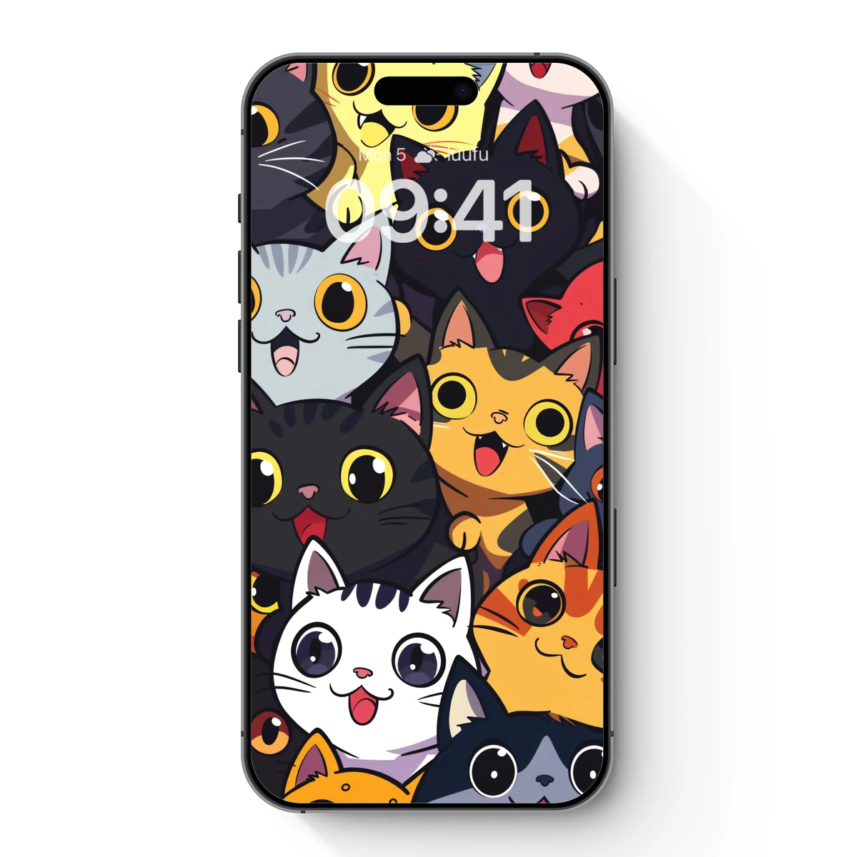 Cute Kitten Collage: Whimsical Feline Faces