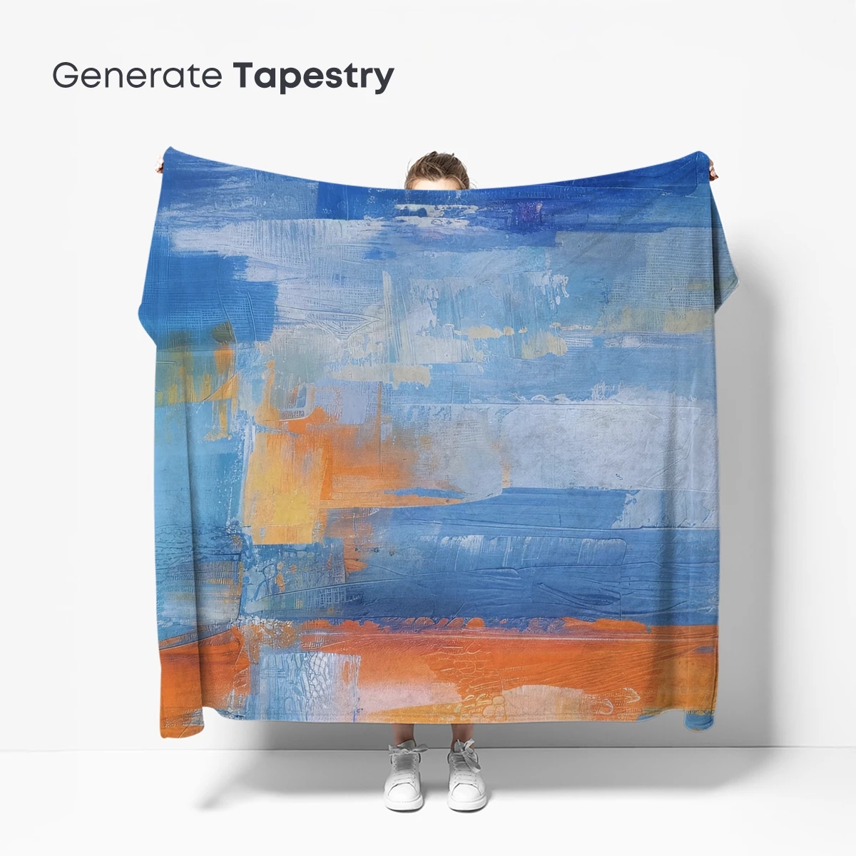 Blue Horizon Odyssey: Abstract Brushstroke Symphony - Image 5