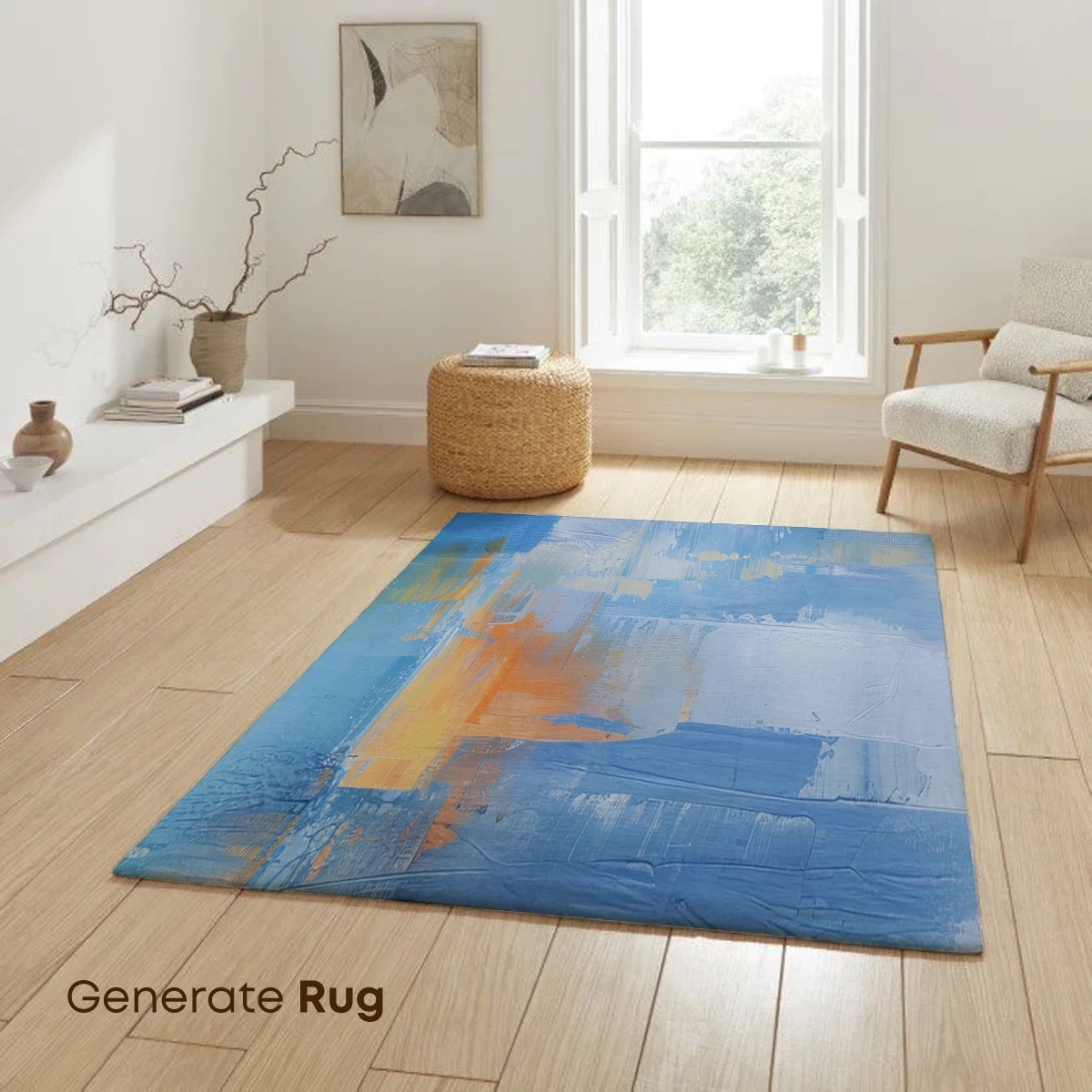 Blue Horizon Odyssey: Abstract Brushstroke Symphony - Image 6