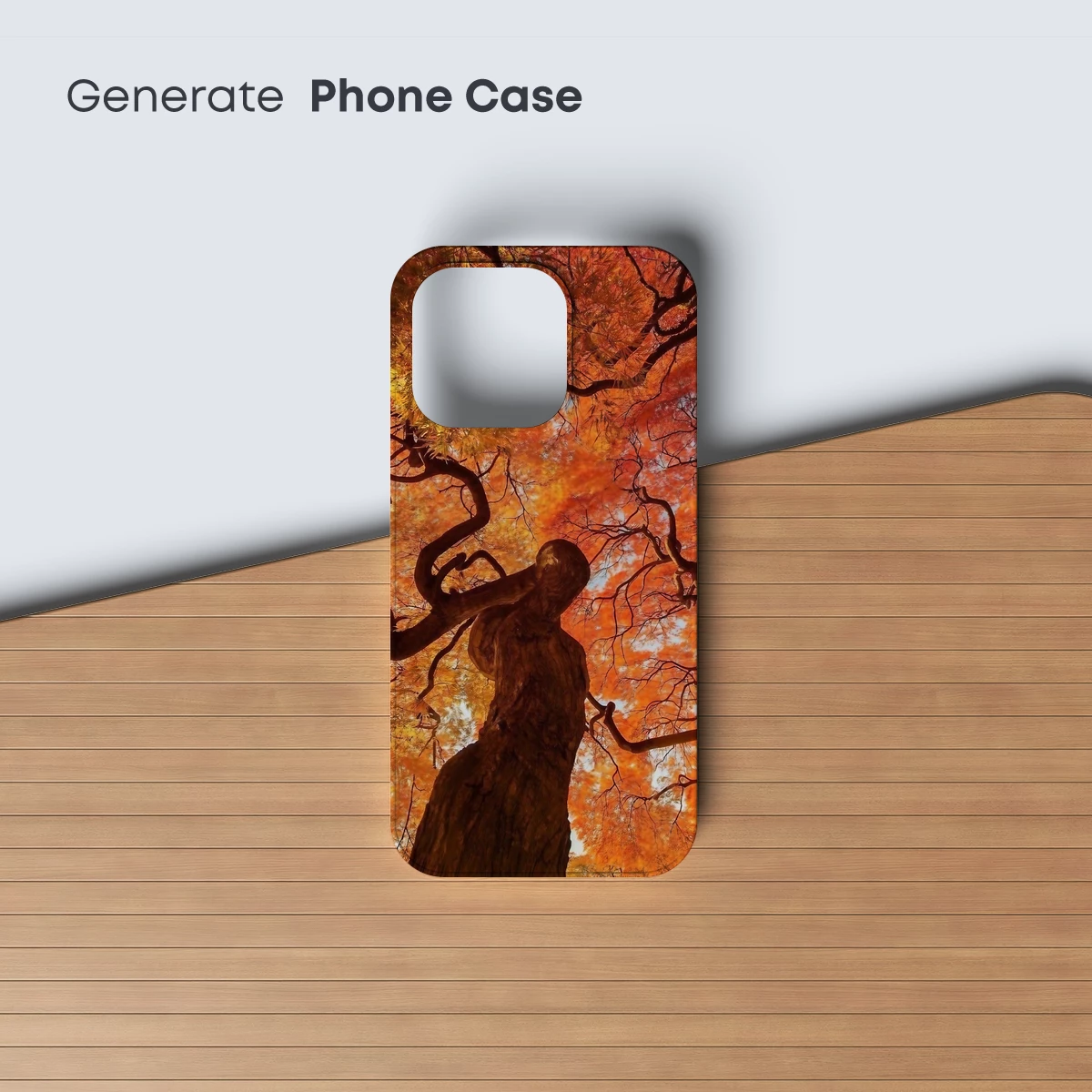 Autumn's Embrace: Twisted Tree in Fiery Canopy - Image 3