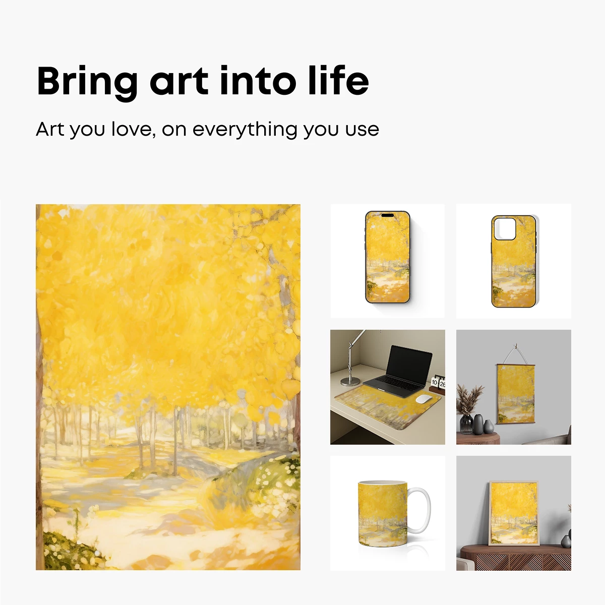 Golden Autumn Canopy: Impressionist Forest Glow - Image 2