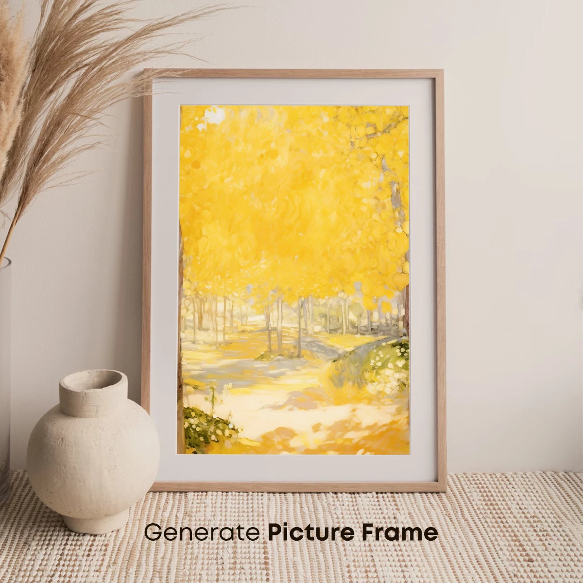 Golden Autumn Canopy: Impressionist Forest Glow - Image 7