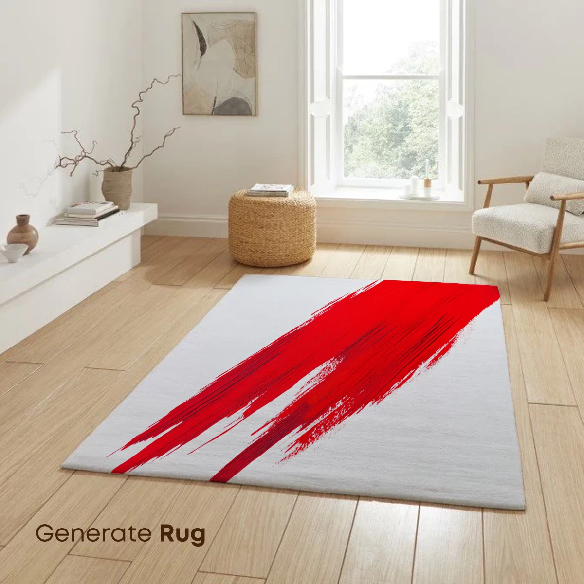 Bold Red Brushstroke: Abstract Artistry - Image 6