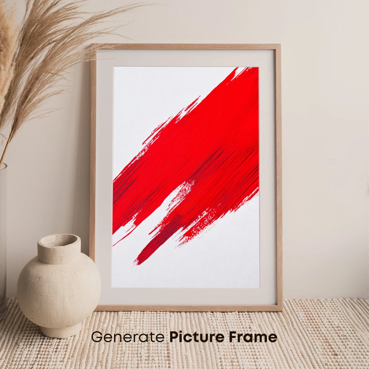 Bold Red Brushstroke: Abstract Artistry - Image 7