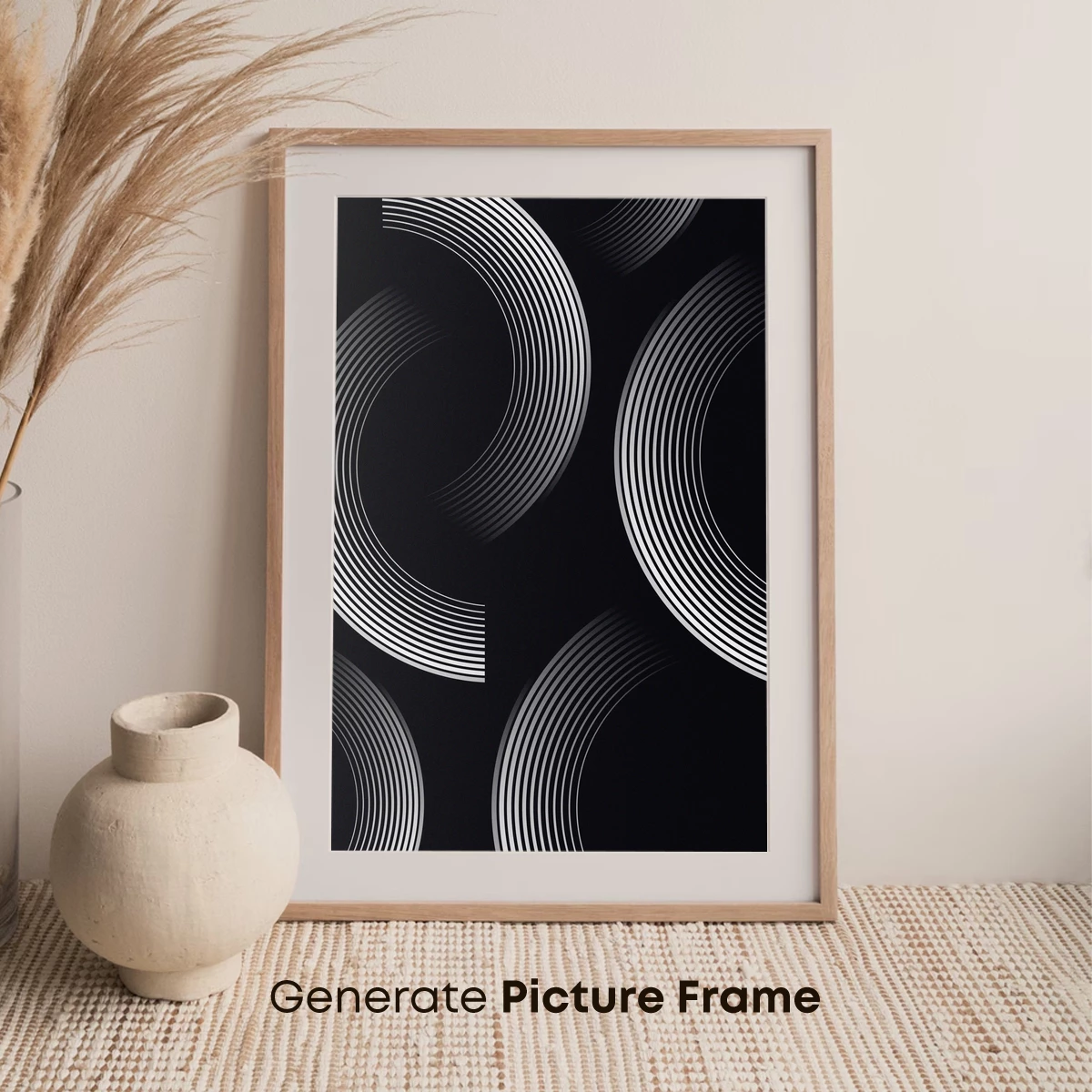 Eclipse of Curves: Monochrome Abstract Art - Image 7