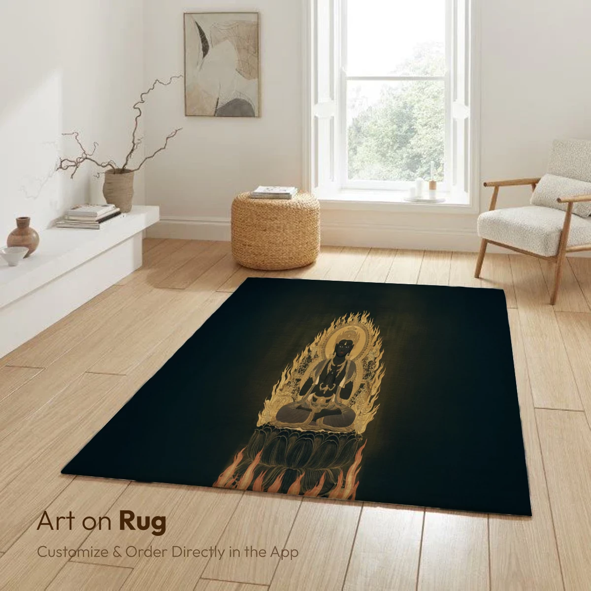 Enigmatic Buddha in Flames: Mystical Zen Art - Image 6