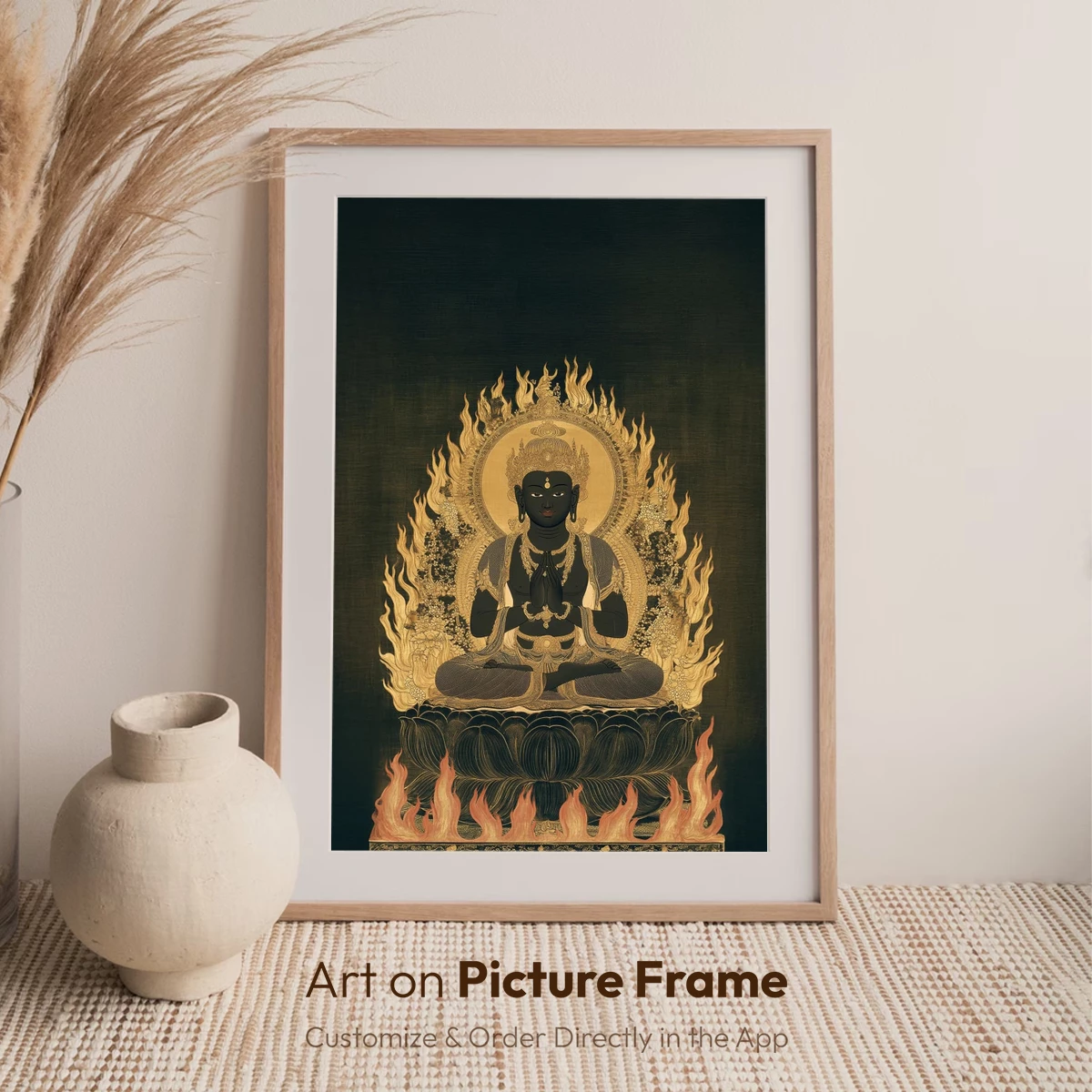 Enigmatic Buddha in Flames: Mystical Zen Art - Image 7