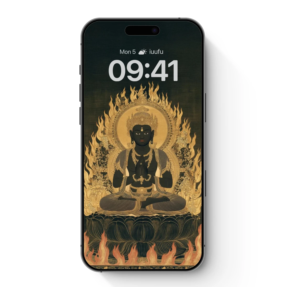 Enigmatic Buddha in Flames: Mystical Zen Art