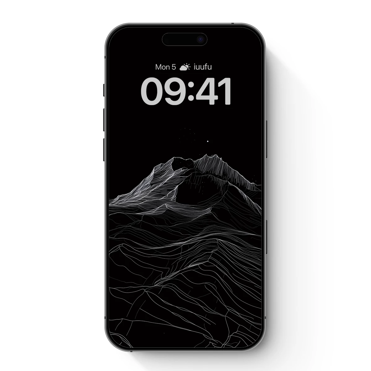 Ethereal Line Art Mountains Under a Starlit Sky