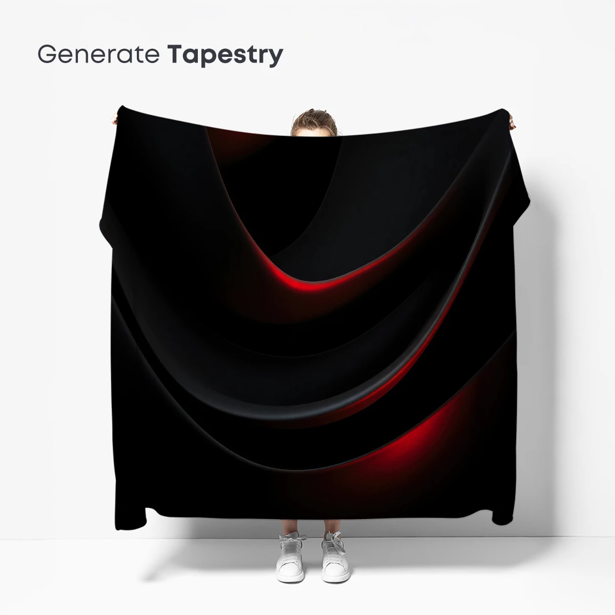 Eclipse of Shadows: Red and Black Abstract Flow - Image 5