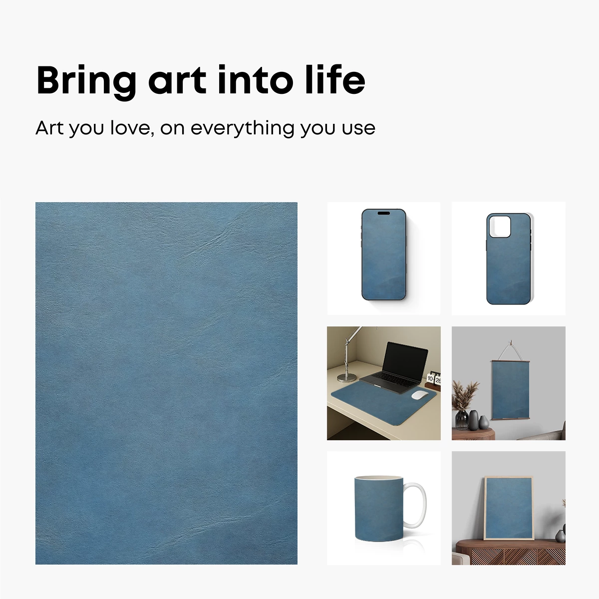 Ethereal Blue Leather Texture - Image 2